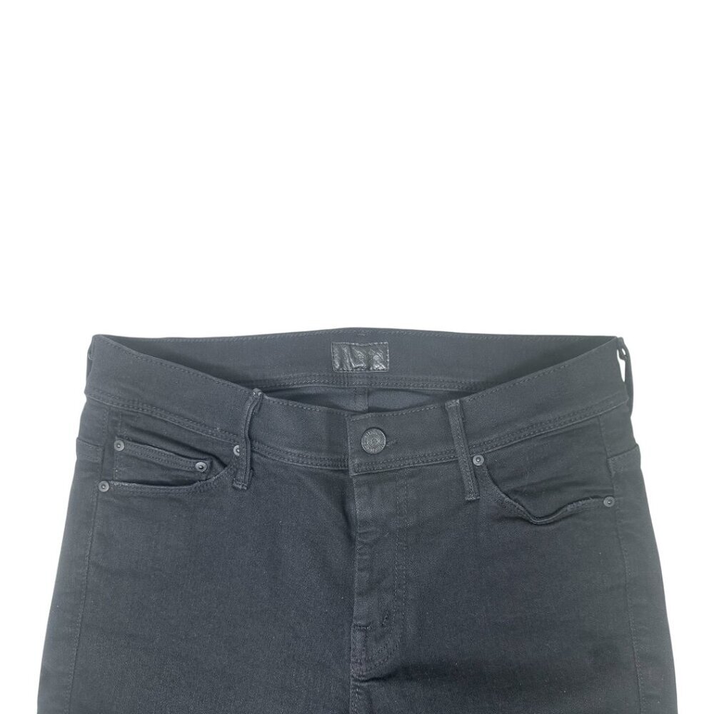 Mother The Cruiser Flare Jeans In Not Guilty Size 27 Stretch Black Denim - Picture 9 of 13